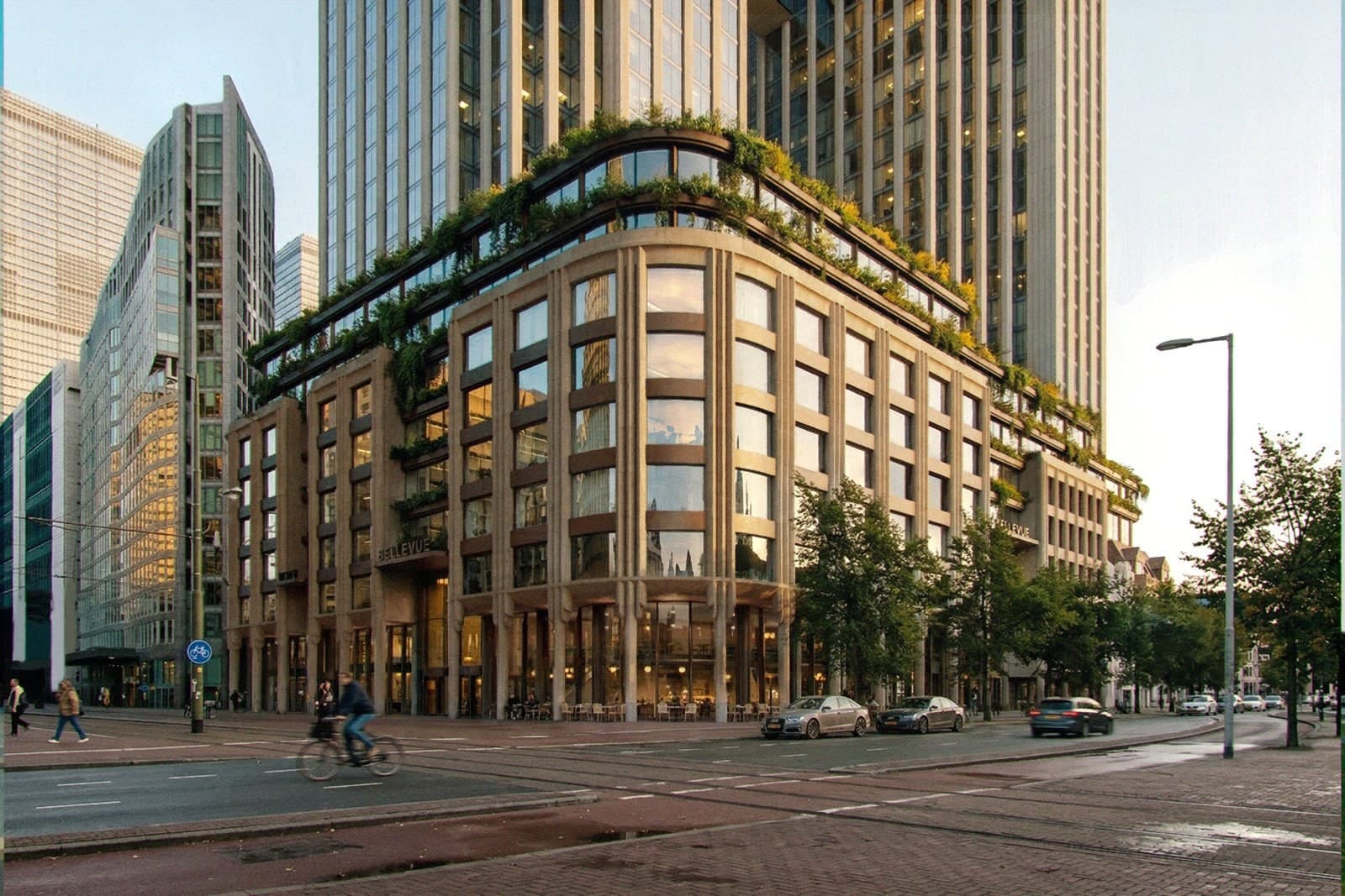 Bellevue seen from the junction of Bezuidenhoutseweg and Rijnstraat