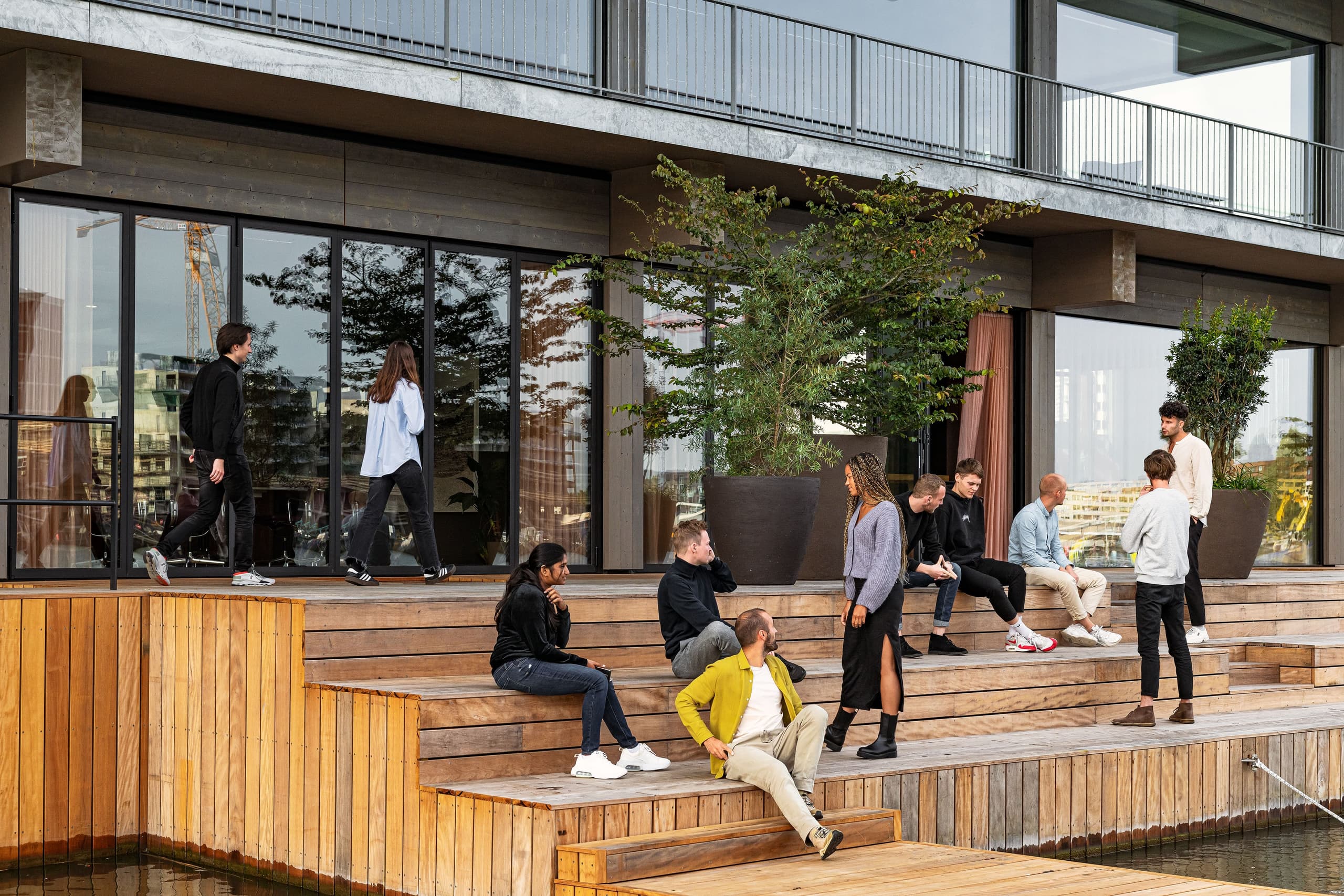 The terrace of the Floating Office Rotterdam