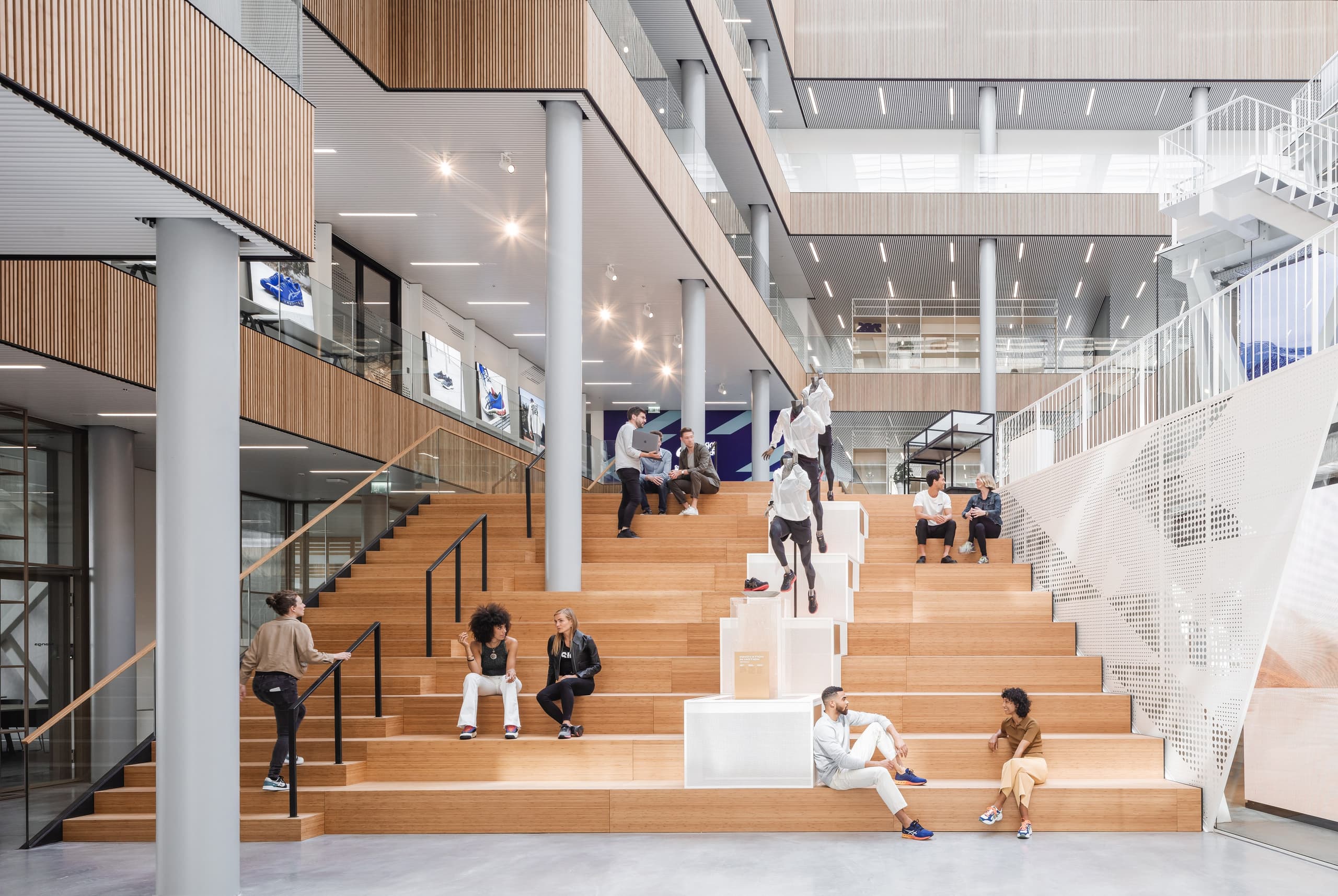 The atrium of the ASICS headquarters