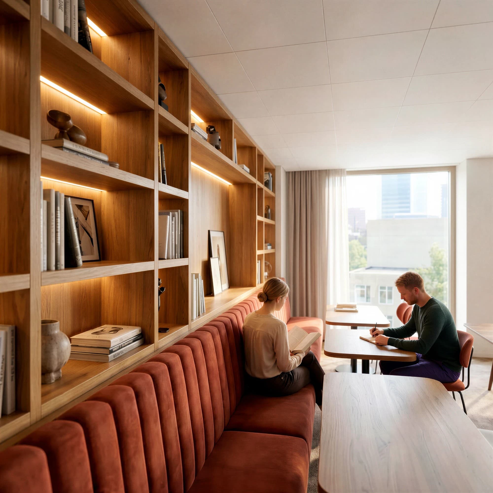 The residents’ lounge and library of The BaanTower