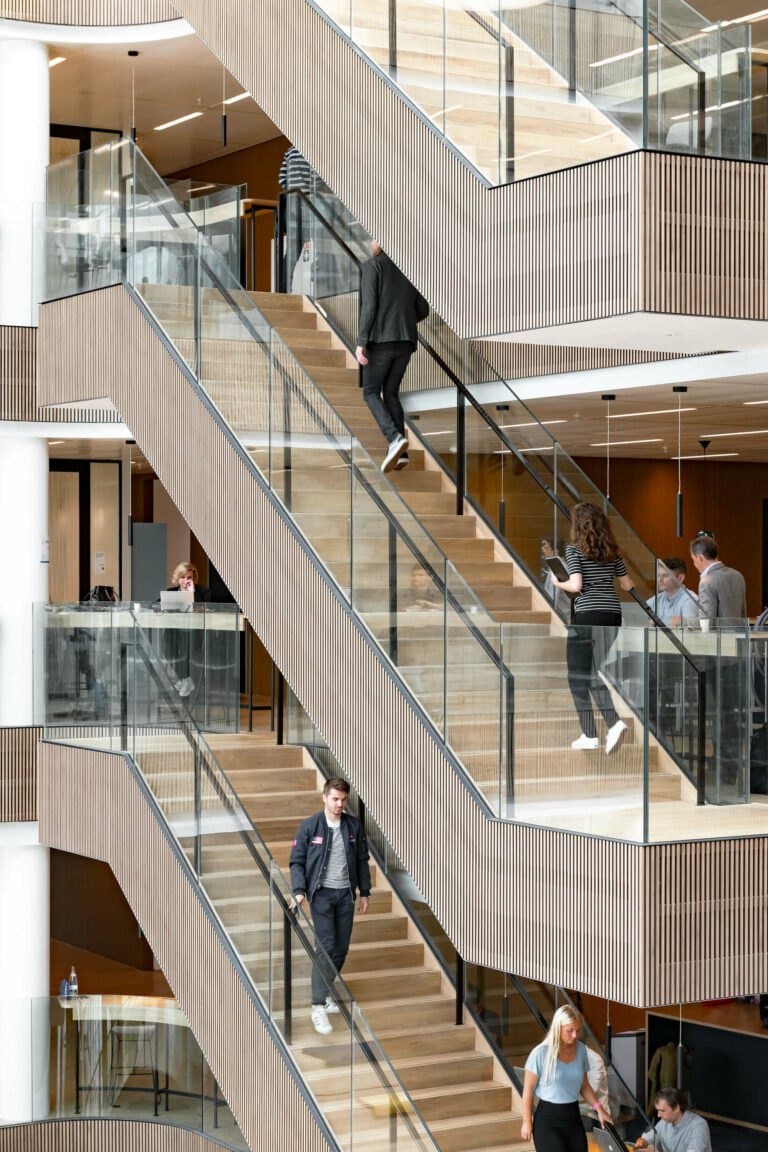 The open staircases of the Danone headquarters