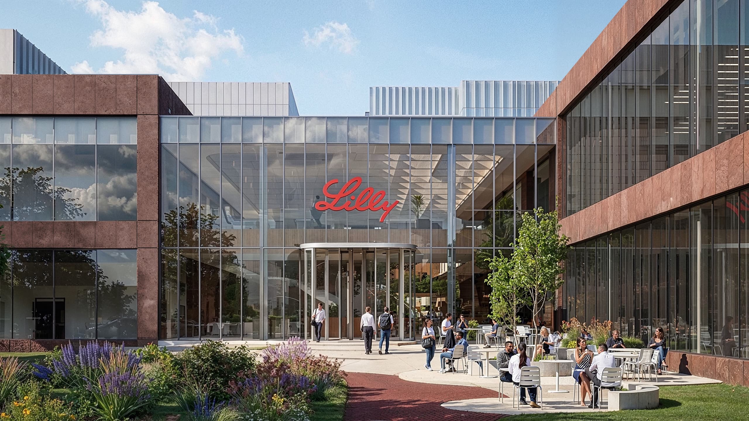 The entrance of the Eli Lilly facility in Katwijk