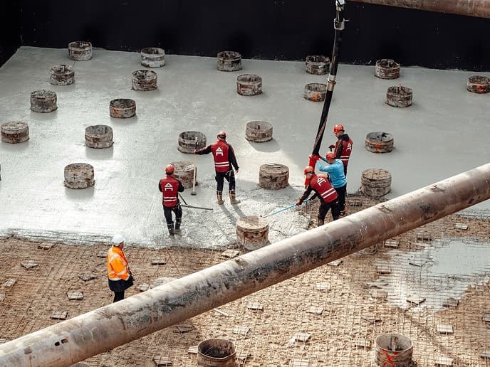 Pouring a foundation slab